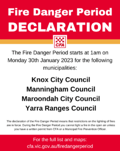 2023 Fire Danger Period - D13 All Municipalities