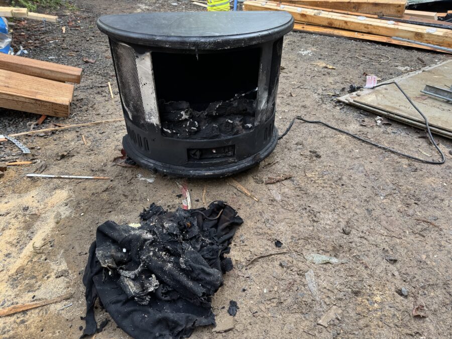 Heater fire 1