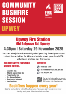 Bushfire Community Meeting Upwey CFA 2025
