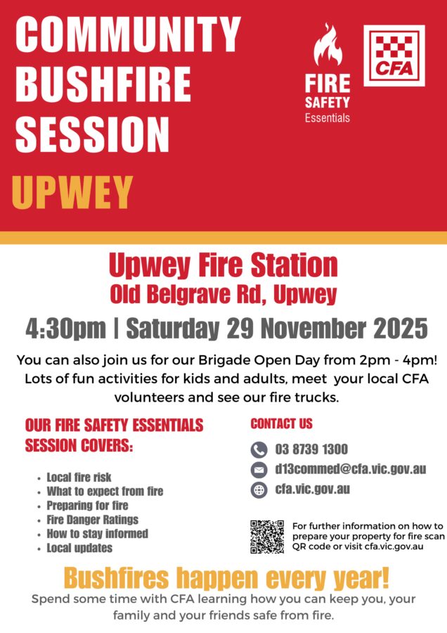 Bushfire Community Meeting Upwey CFA 2025