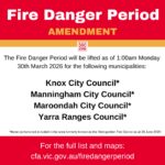 End of Fire Danger Period March 2026