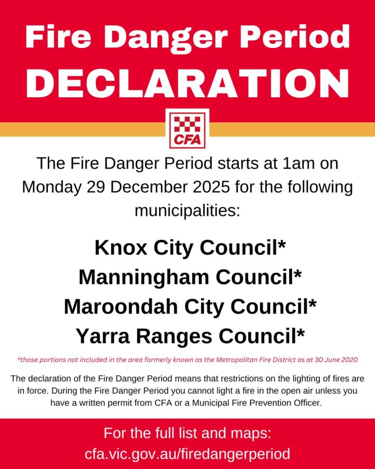 Fire Danger Period 2025 - 2026 Has Been Declared